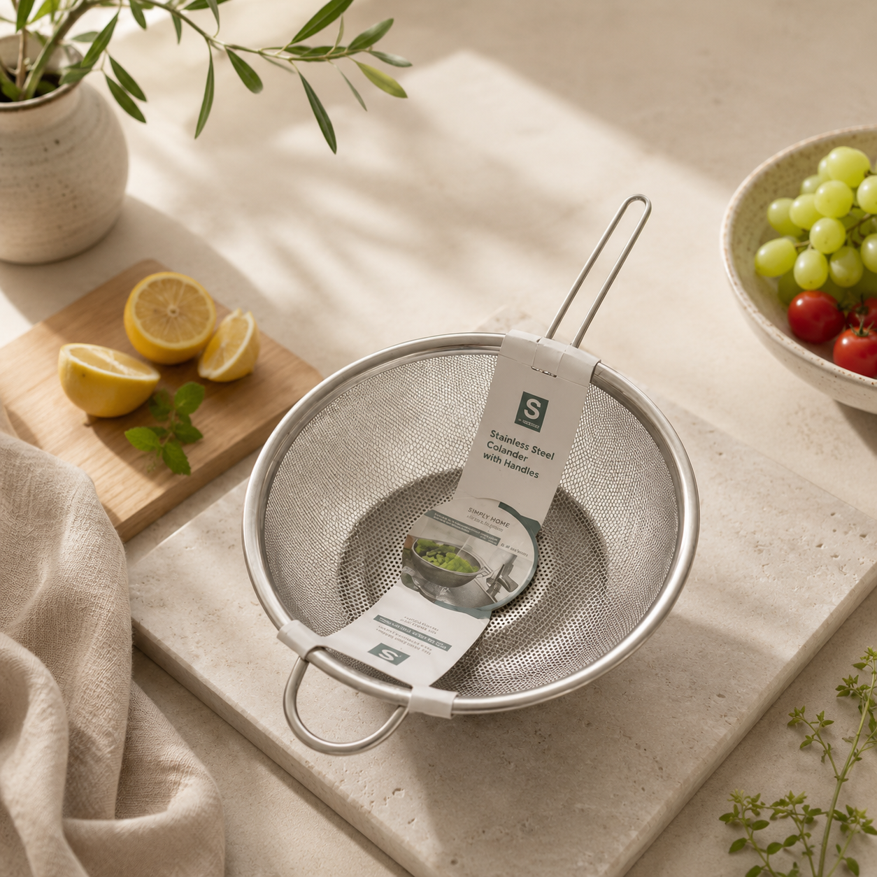 Stainless Steel With Colander