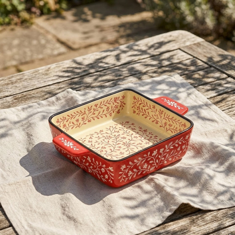 Large Square Porcelain Casserole