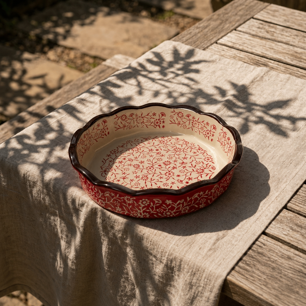 Large Porcelain Wave Casserole
