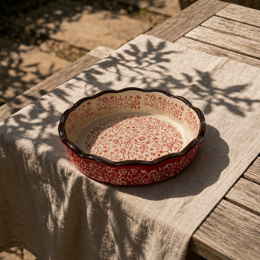 Large Porcelain Wave Casserole